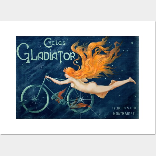 Cycles Gladiator France Vintage Advertising Poster Restored Wall Art by vintagetreasure